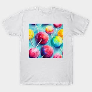 Watercolor lollipop pattern T-Shirt